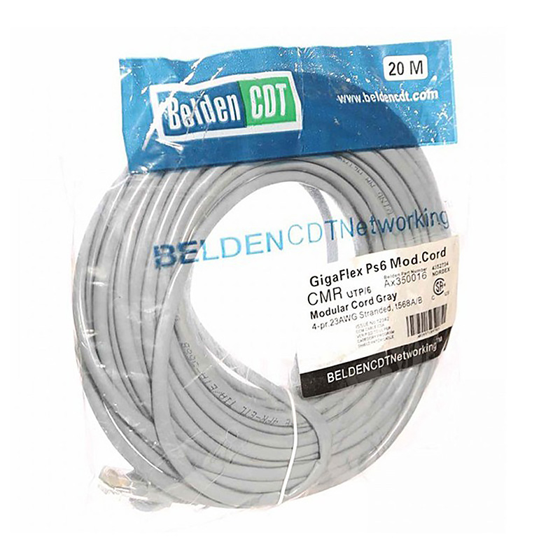 کابل شبکه CAT6 UTP برند BELDEN طول 20 متر
