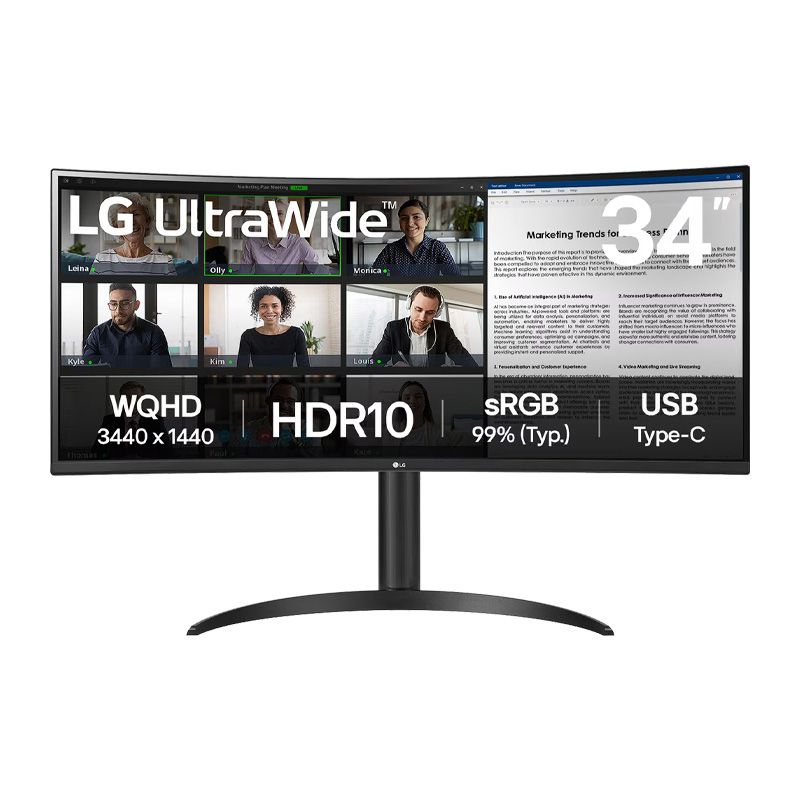 مانیتور 34 اینچ ال جی 34WR55QK-B